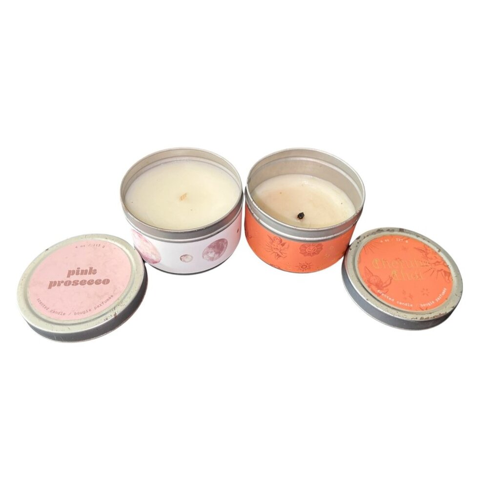 Urban Outfitters Candle Lot Pink Prosecco & Cherub Chat Tin Used/New